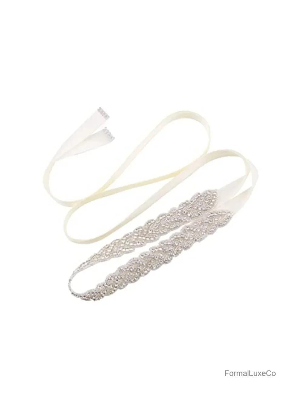 Crystal Rhinestone Bridal Sash Belt with Satin Ribbon Tie Handmade Wedding Belt